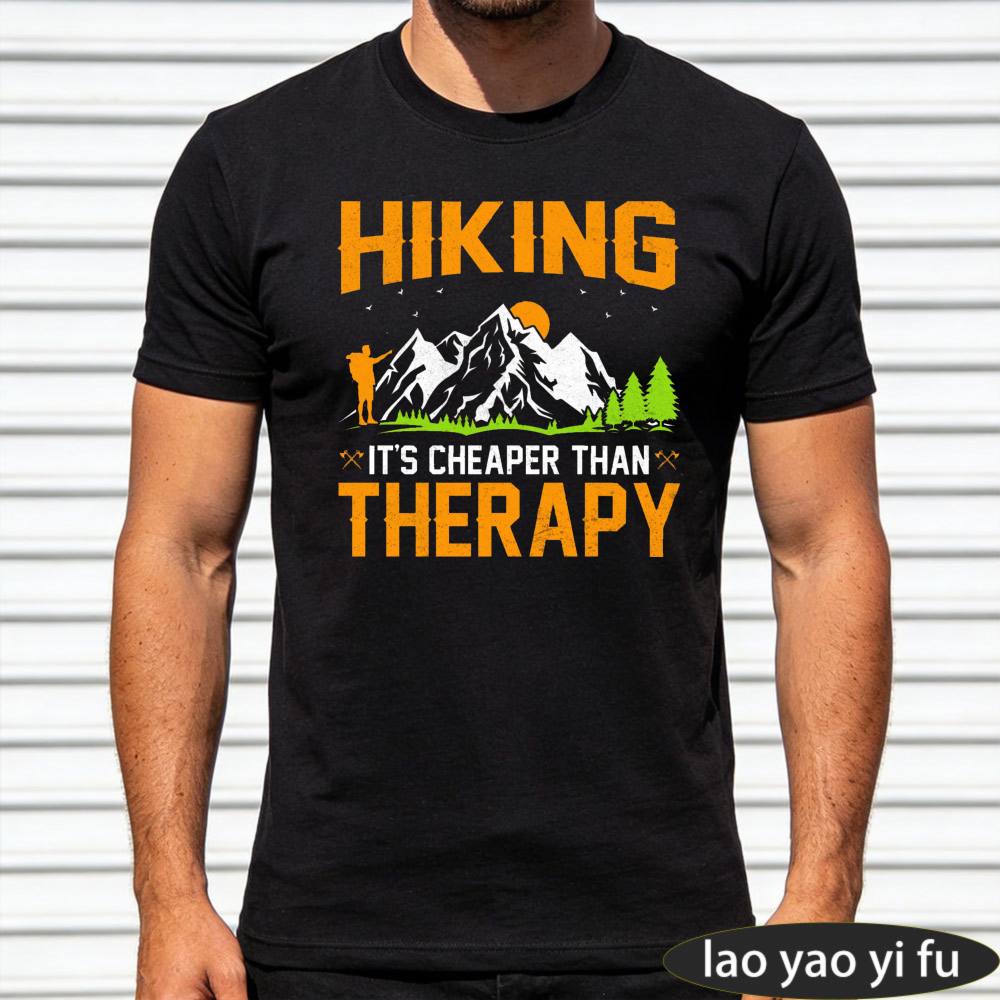 Outdoor Adventure Therapy - Hiking Therapy Men T-Shirt Cotton Summer