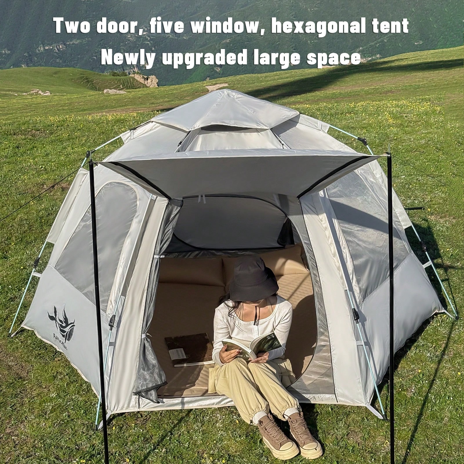 Outdoor Adventure Group - 4-10 Person Extra-Large Dome Tent Multifunctional