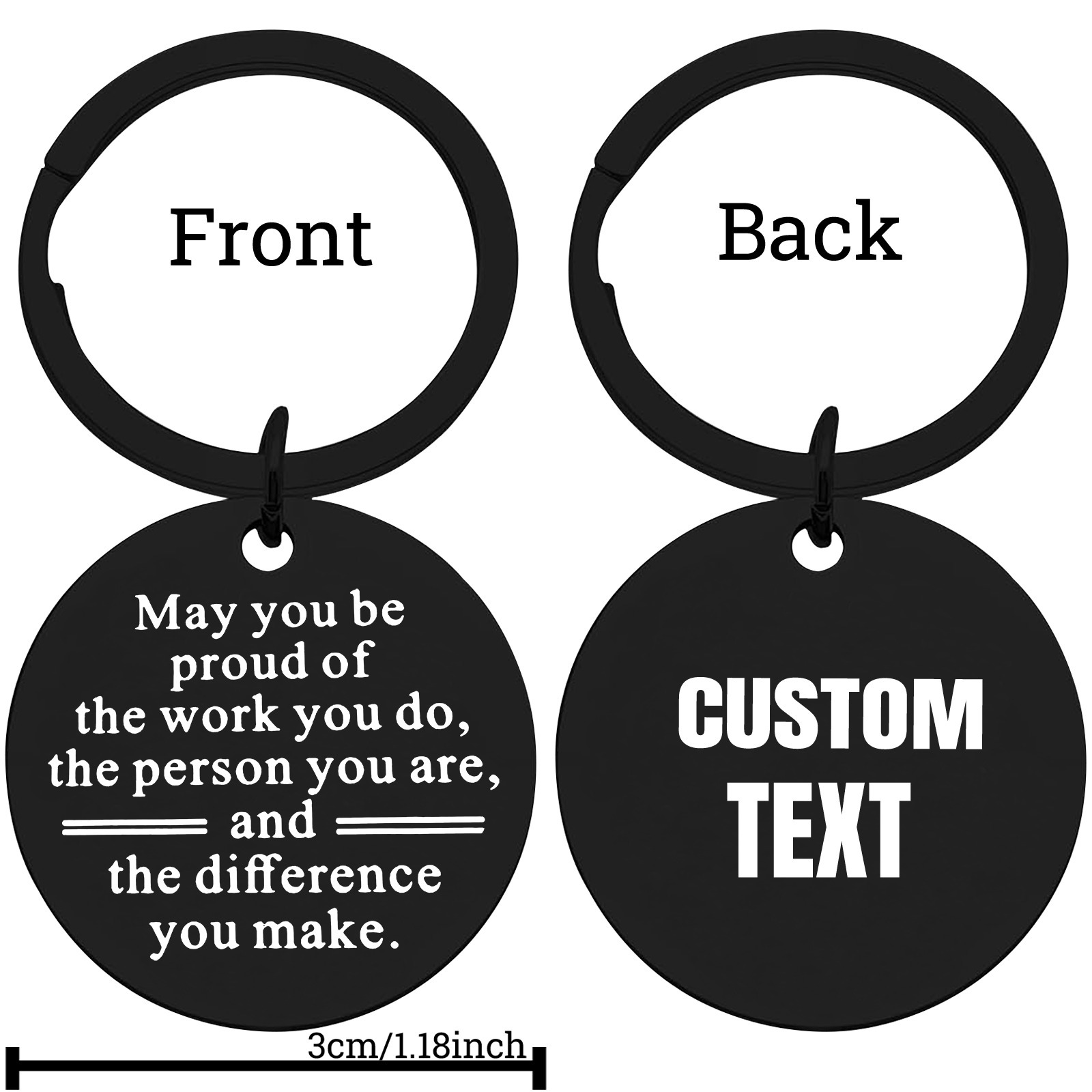 Custom Black Round Keychain, M - Outdoor Adventure Birthday Party recension och pris