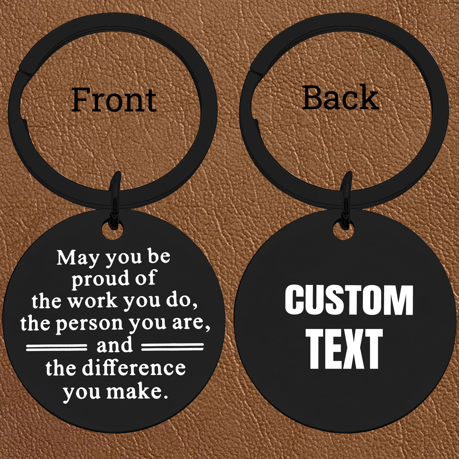 Custom Black Round Keychain, M - Outdoor Adventure Birthday Party recension och pris