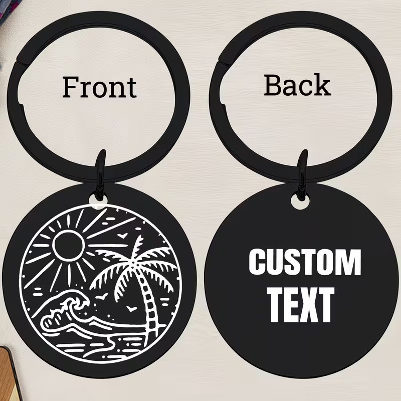 Customizable Black Round Keych - Outdoor Adventure Birthday Party recension och pris