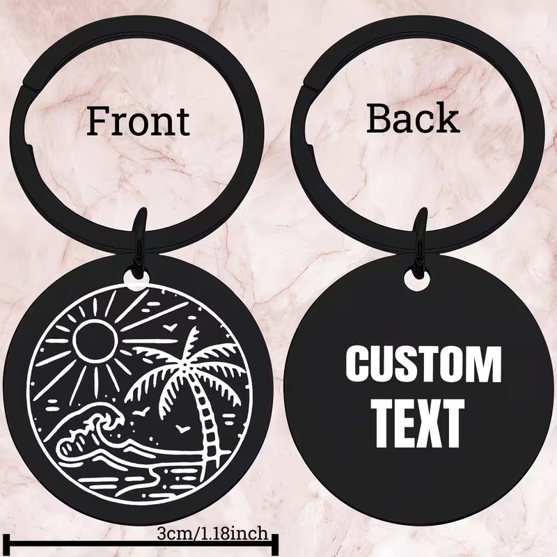 Customizable Black Round Keych - Outdoor Adventure Birthday Party recension och pris