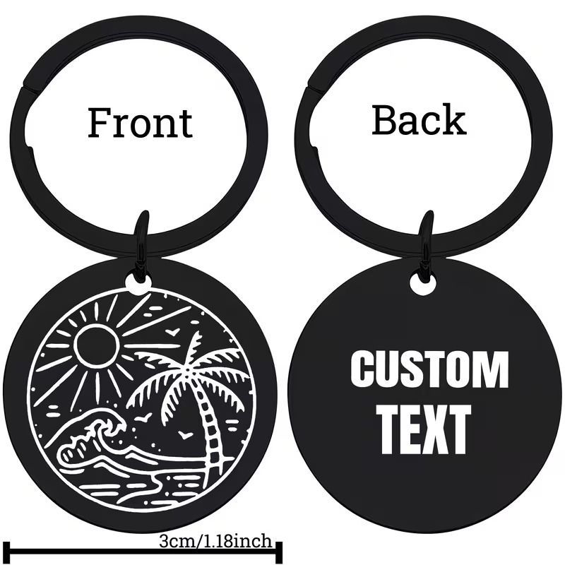 Customizable Black Round Keych - Outdoor Adventure Birthday Party recension och pris