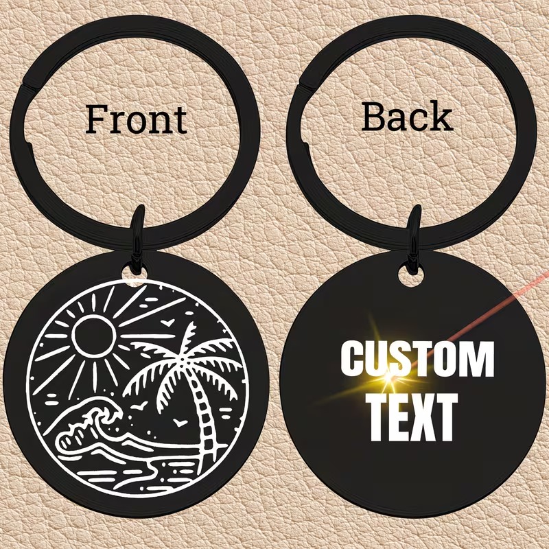 Customizable Black Round Keych - Outdoor Adventure Birthday Party recension och pris