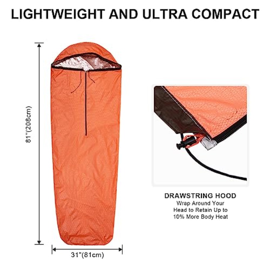 Emergency Sleeping Bag Thermal - Bivy Sack Lightweight recension och pris