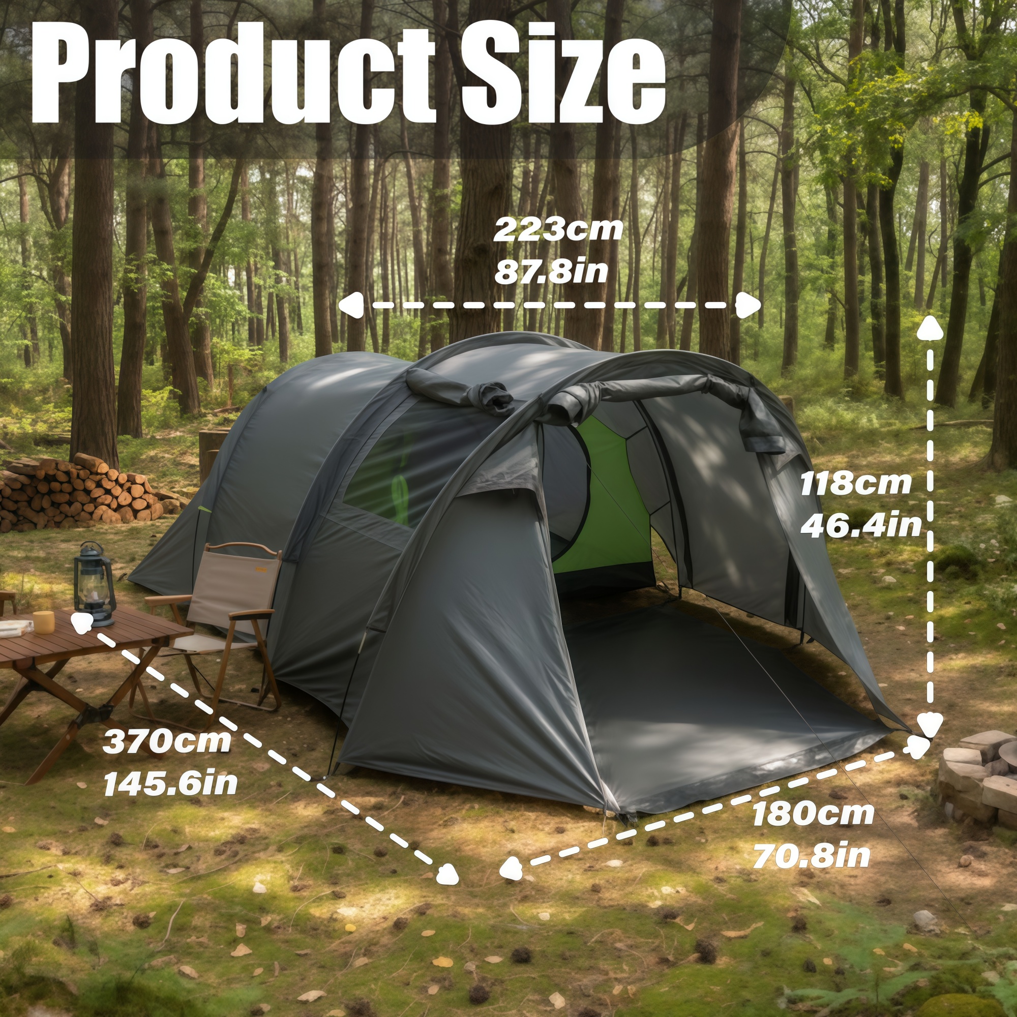 3-4 Person Spacious Portable T - Outdoor Adventure Group recension och pris