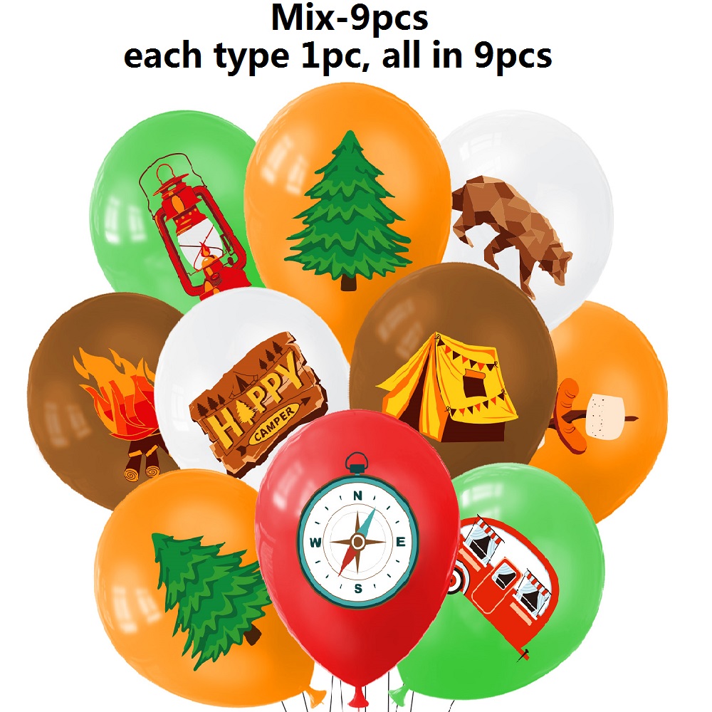 9pcs Happy Camping Balloon, Ou - Outdoor Adventure Birthday Party recension och pris
