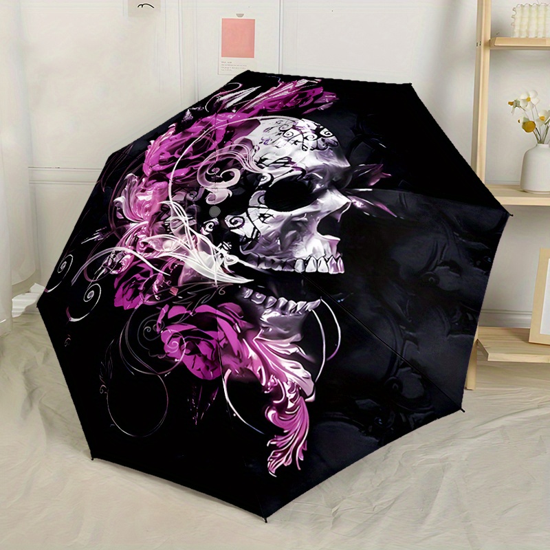 1pc Pink Rose Skull Umbrella C - Outdoor Adventure Golf recension och pris
