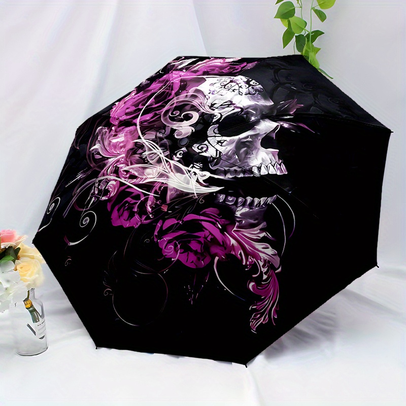 1pc Pink Rose Skull Umbrella C - Outdoor Adventure Golf recension och pris